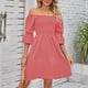 thumbnail image 4 of Vestidos Casuales Vestido de una línea de mujer Vestido de verano sin espalda con cuello cuadrado para cóctel (Rosa claro S) Ygjytge para Mujer Rosa claro T M, 4 of 8