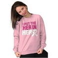 thumbnail image 3 of Breast Cancer Awareness Her in Hero Women Crewneck Sweatshirt Brisco Brands S, 3 of 6