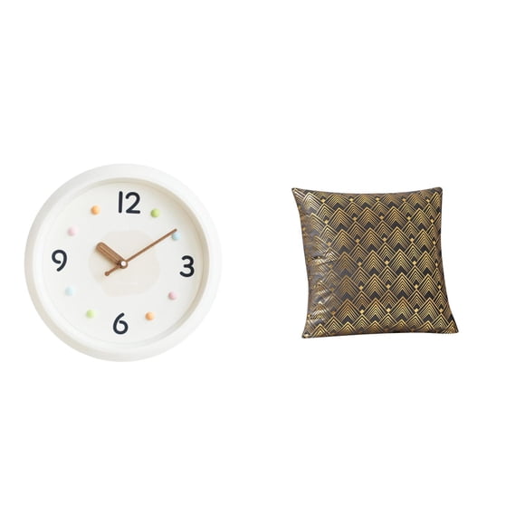 Reloj de pared,Reloj de pared decorativo,moderno y elegante,Reloj de pared redondo silencioso,sin tictac,ideal para regalar.,Funda de cojín decorativa,Funda de cojín decorativa de lujo,funda