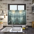 thumbnail image 4 of Yayeee Kitchen Curtains Tier Pair Light Filtering 27"x24" Rod Pocket Short Cafe Window Panel, Forest House, 4 of 7