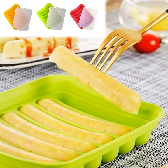 Silicone Sausage for Homemade Steamed or Baked Sausages | Nonstick Flexible Food Grade Bakeware | Easy Release | Multi-Color Options | 14x18x3.5cm | Home Cooking Tool