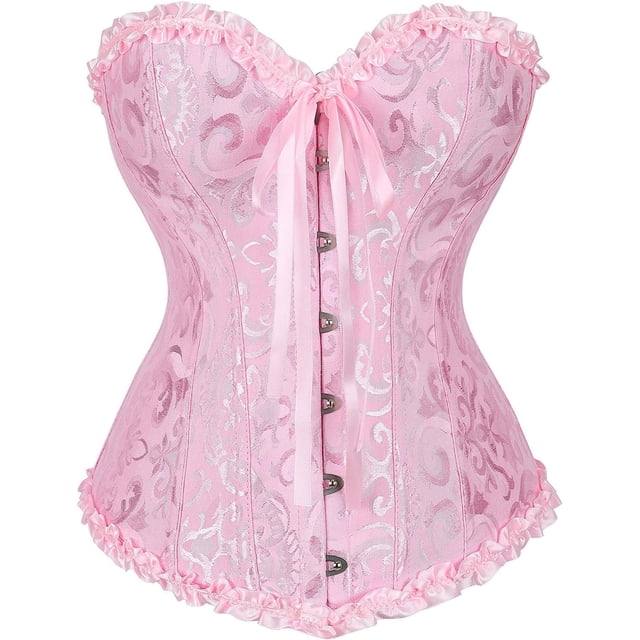 Zhitunemi Corsé floral sexy con cordones en la espalda para mujer, lencería, corpiño, talla grande