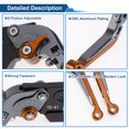 thumbnail image 4 of Unique Bargains Short Long Brake Clutch Levers for Suzuki GSXR150 2017-2020 Adjustable Motorcycle Handlebar Brake Lever Aluminum Alloy Titanium Handle Orange End, 4 of 6