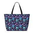 thumbnail image 2 of Pofeuu Funny Skull Flower Print Beach Bag,Waterproof Sandproof Beach Tote Bag, Large Capacity Foldable Beach Bags for Women, 2 of 7