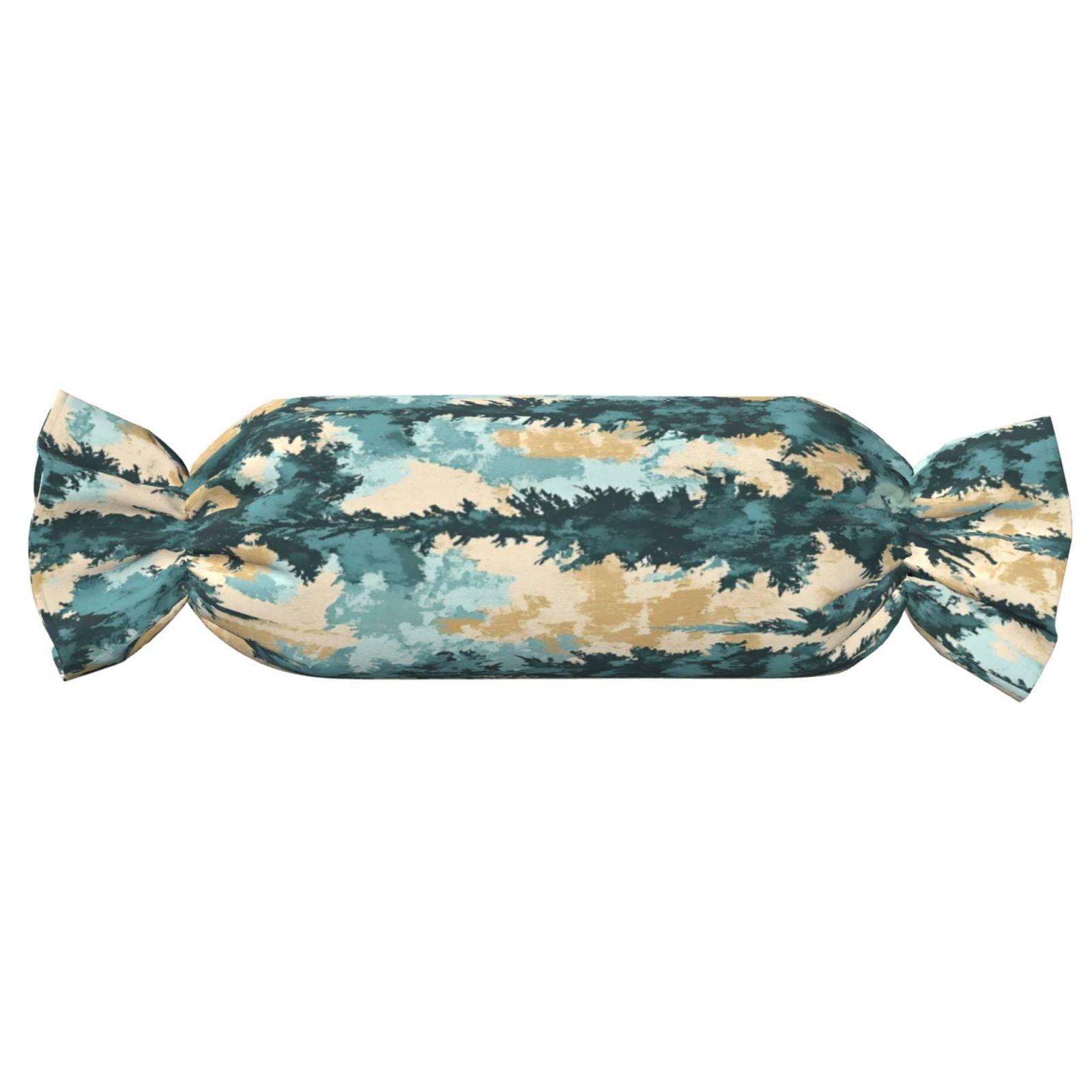 Candy Throw Pillow Travel Cervical Pillow Cylindrical Neck Body Cushion With Insert For Bed Couch Home Decor 9.8x24.4in Realistic Forests Camouflage Pattern Conifer Paleturquoise_2