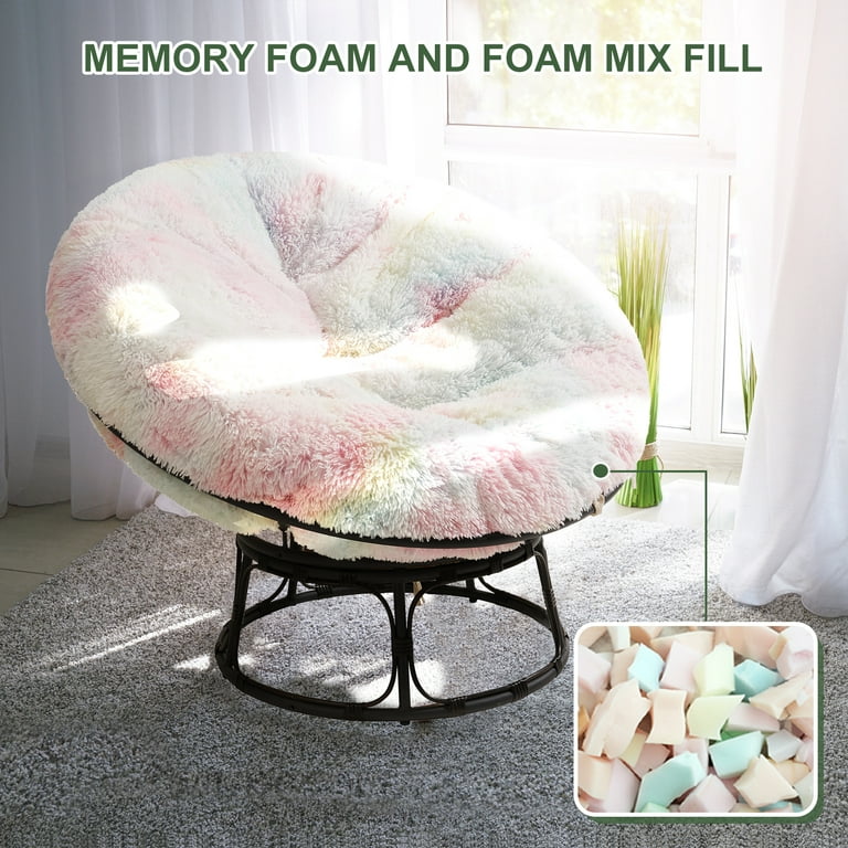 Shaggy Chushion ONLY Pillow for the Papasan Armchair Fluffy Cushion for  Papasan Chair Shaggy Round Pillow CUSHION for Hanging Chair 
