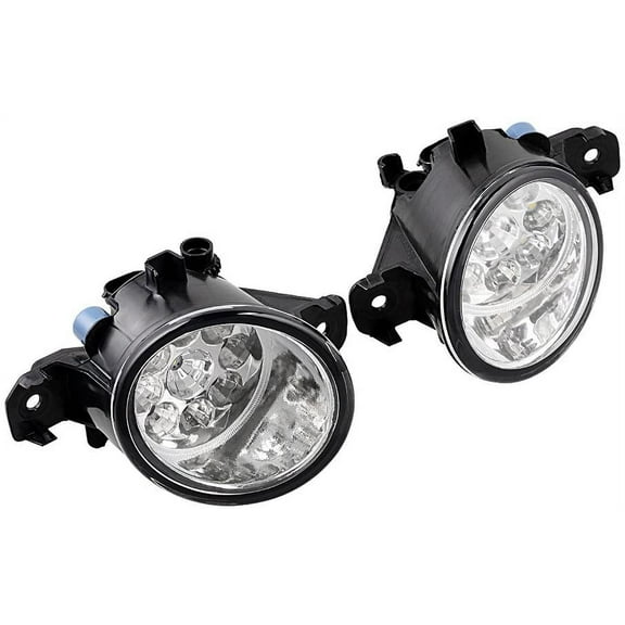 Astra Depot Pair Xenon White LED Fog Light Real Glass Lens Fit Nissan Rogue Altima Sentra Maxima Versa Pathfinder