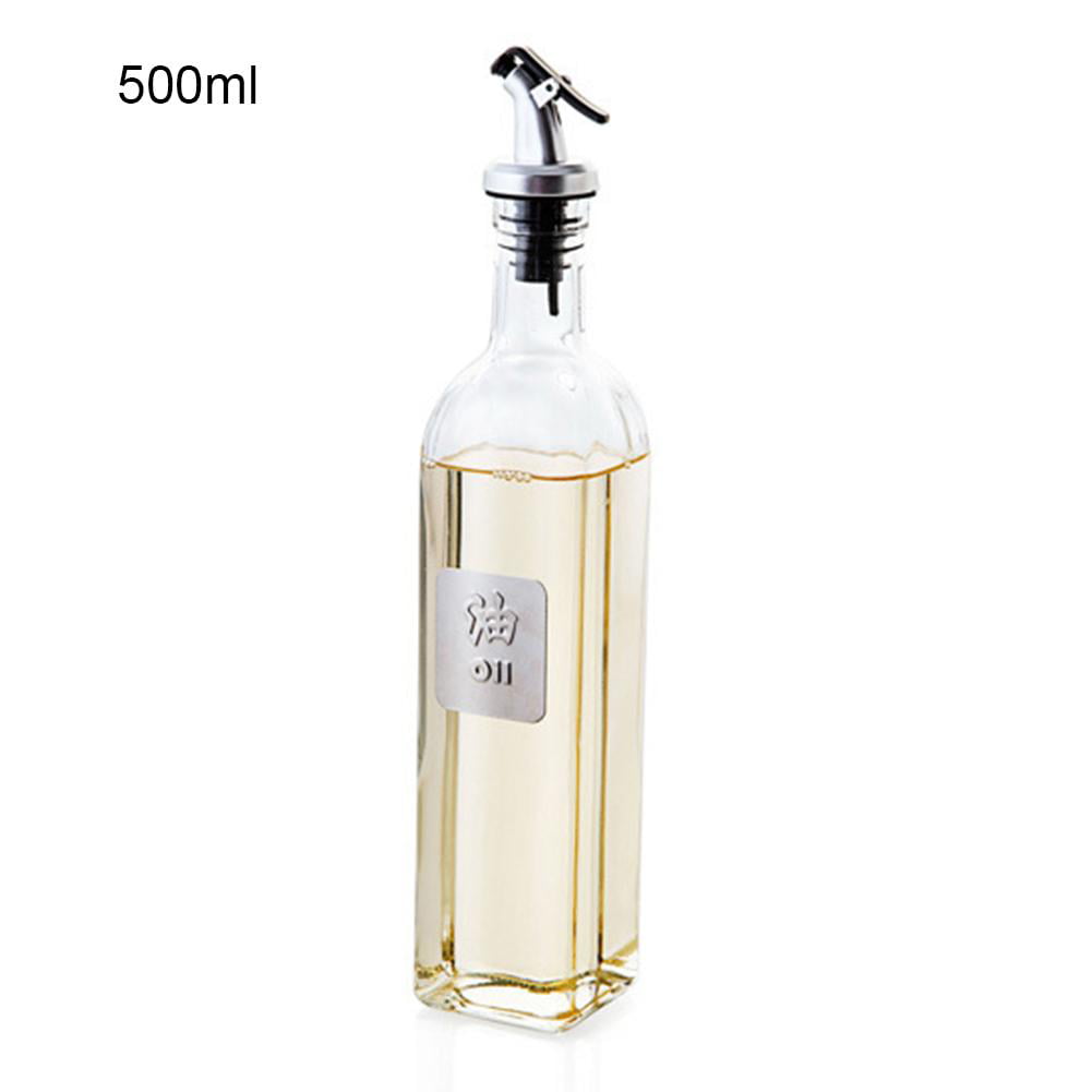 Details about   2PC 500ml Olive Oil Carafe Decanter Glass Bottle Set Dispenser With Funnel Brush 