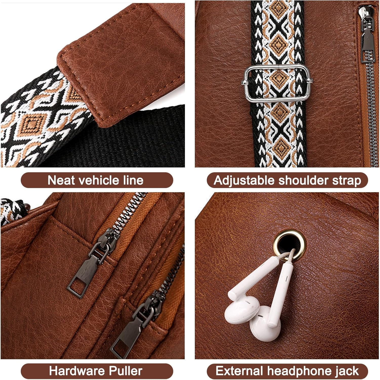 Sling Bag for Women Crossbody, Leather Cross Body Fanny Packs for Women, Trendy Chest Bag for Travel and Daily Use