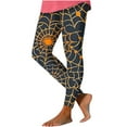 thumbnail image 2 of VBTAPA Novelty Halloween Leggings for Women Spider Web Printed Holiday Party Tights High Waisted Stretch Yoga Running Pants Buttery Soft Ankle Length Leggings Summer Clearance Multicolor#1 S, 2 of 6