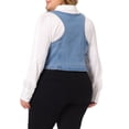 thumbnail image 4 of DARING DIVA Women's Plus Size Button Down V Neck Sleeveless Jean Waistcoat 6X Light Blue, 4 of 6