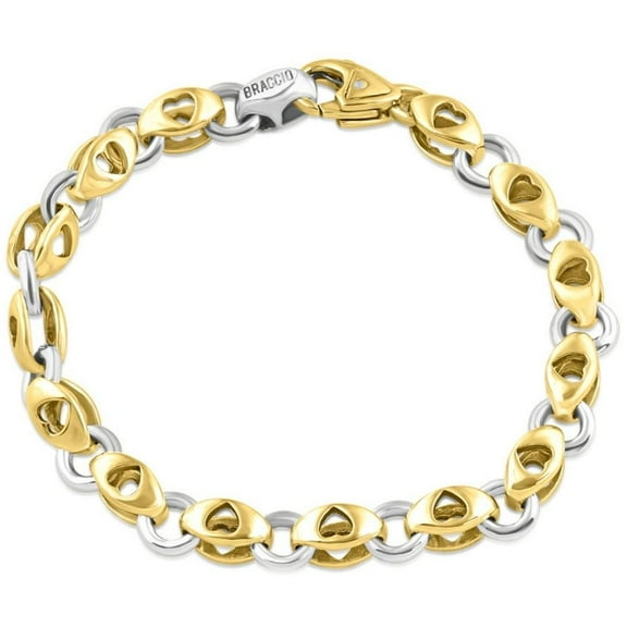 Pompeii Heart Link 14k Gold (30gram) or Platinum (48gram) 6-8.5mm Bracelet 7.75" (,)