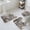 Grey, variant on Gray Marble Bath Mat 3 Piece Bathroom Rug Set, Farmhouse Vintage Abstract Ombre Texture Non Slip Bath Rug Contour Mat and Toilet Lid Cover, Absorbent Shower Mats Soft Bath Rugs and Mats Sets