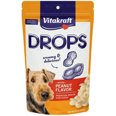 UPC: 0051233230030 | Vitakraft Drops Dog Treats With Peanut – Bite-Sized Training Treats for Dogs