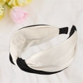 thumbnail image 6 of Unique Bargains Color Block Satin Wide Headband Fashion Hair Accessories for Women Black White 1.97" Width, 6 of 6