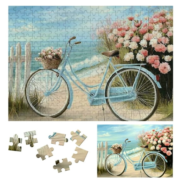 Patifu Wooden Jigsaw Puzzle Flowers Beach Theme Family Friends Gift Eco-Friendly Wood Entertainment Decor 300 PCS