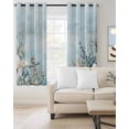thumbnail image 3 of Blackout Curtains for Bedroom, Blue Coastal Room Darkening Window Drapes for Living Room, Beach Nautical Anchor Starfish Botanical Thermal Insulated Grommet Curtains, 52x72 inch, 2 Panels, 3 of 9