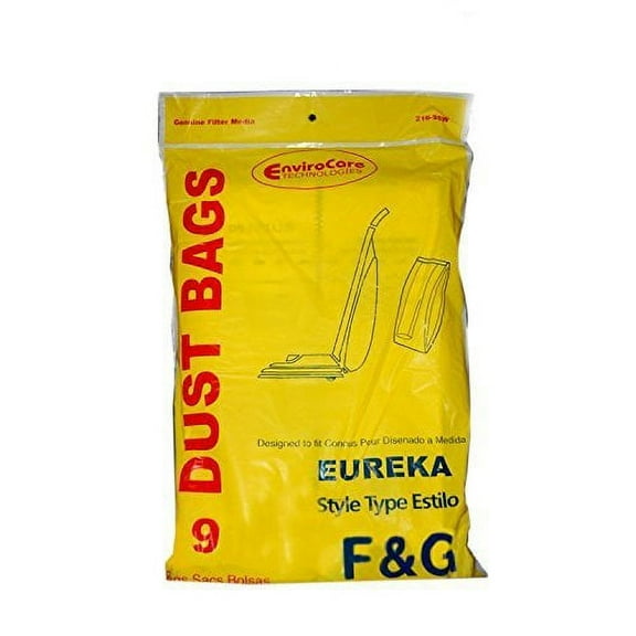 Compatible with Eureka Style F & G Upright Envirocare 9 Paper Bags # 216-9, 216-9SW