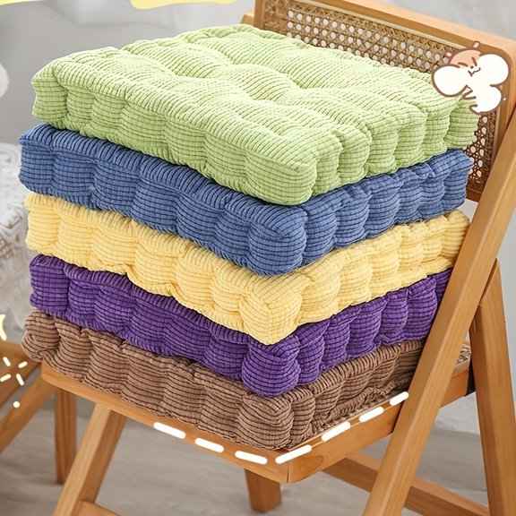 1pc Soft and Thickened Tatami Seat Cushion for Office, Bedroom, and Dining Chair - Round Dandelion Corduroy Chair Cushion for Home Decor