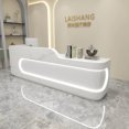 thumbnail image 4 of Front Reception Desk Study Shop Counter Salon Service Desk Rostrum Modern Executive Scrivania Bianca Legno Wood Furniture My Lux Decor Round, 4 of 7