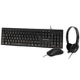thumbnail image 1 of Kit Teclado+Mouse+Diadema para Oficina PERFECT CHOICE PC-201717, Negro, 1000 DPI, 1 of 11