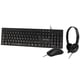 thumbnail image 1 of Kit Teclado+Mouse+Diadema para Oficina PERFECT CHOICE PC-201717, Negro, 1000 DPI, 1 of 11