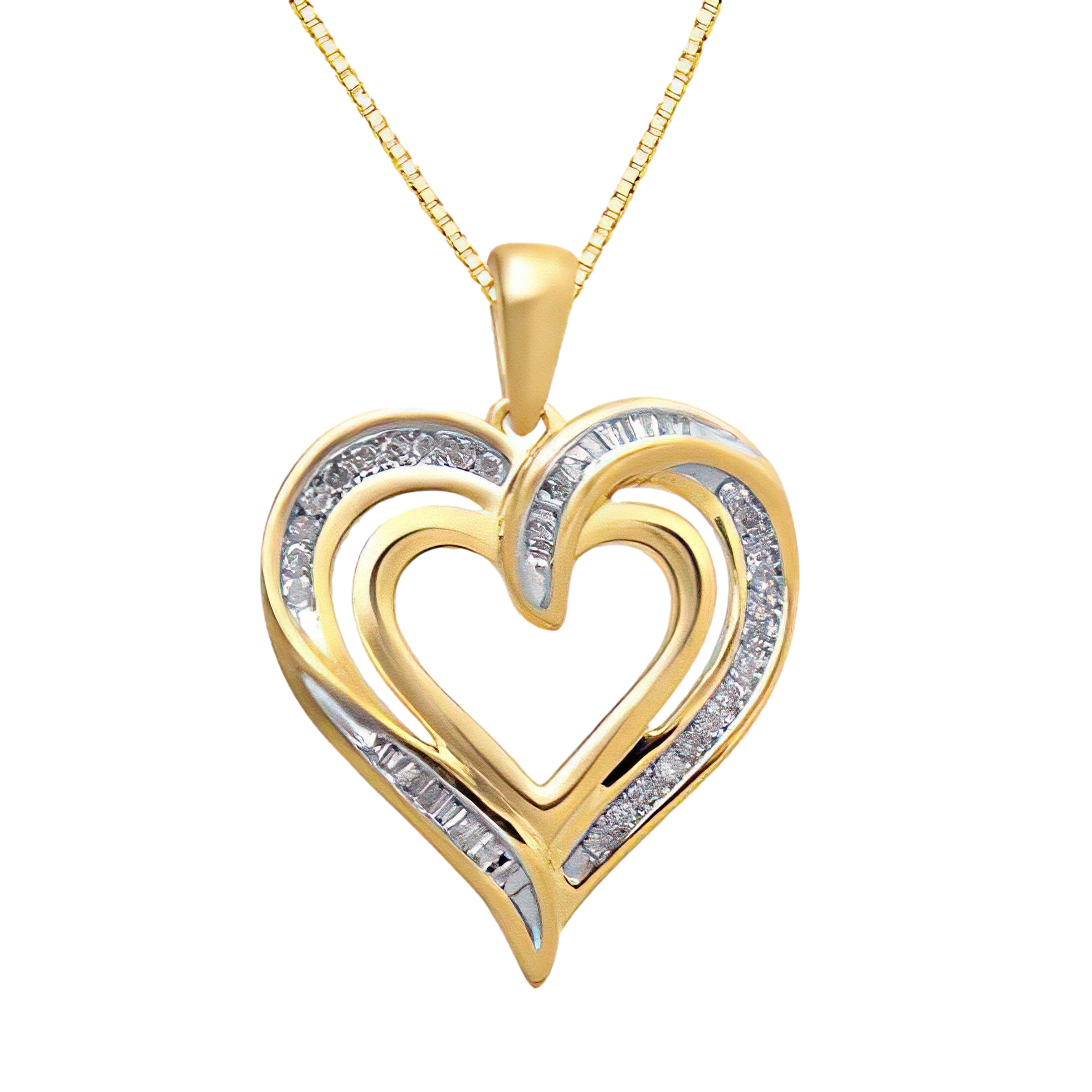 antique vermeil gold over sterling 925 silver heart pendant with sapphire and diamond stamped 925
