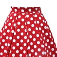 thumbnail image 4 of FAOWME Women's Skirts High Waisted Polka Dot Print Pleated A Line Retro Style Comfortable Fashion Mid Length Skirts For Casual Daily Wear,Red,S, 4 of 4