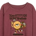 thumbnail image 3 of Instant Message - Inspiration - Less Attitude More Gratitude - Women's Lightweight French Terry Long Sleeve Shirt, 3 of 6