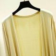 thumbnail image 6 of Ke1Clo Women Cardigan Lightweight Soft Long Sleeve Solid Casual Loose Knit Tops Spring Summer Fall Beach Vacation Travel Party Cardigans Yellow Free Size, 6 of 7
