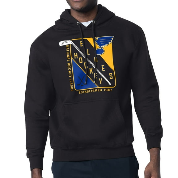 Men's Starter Black St. Louis Blues Shield Logo Pullover Hoodie