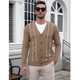 thumbnail image 6 of COOFADNY Mens Cardigan Sweater Vintage Striped V-Neck Long Sleeve Button Down Knitted Sweaters, 6 of 8