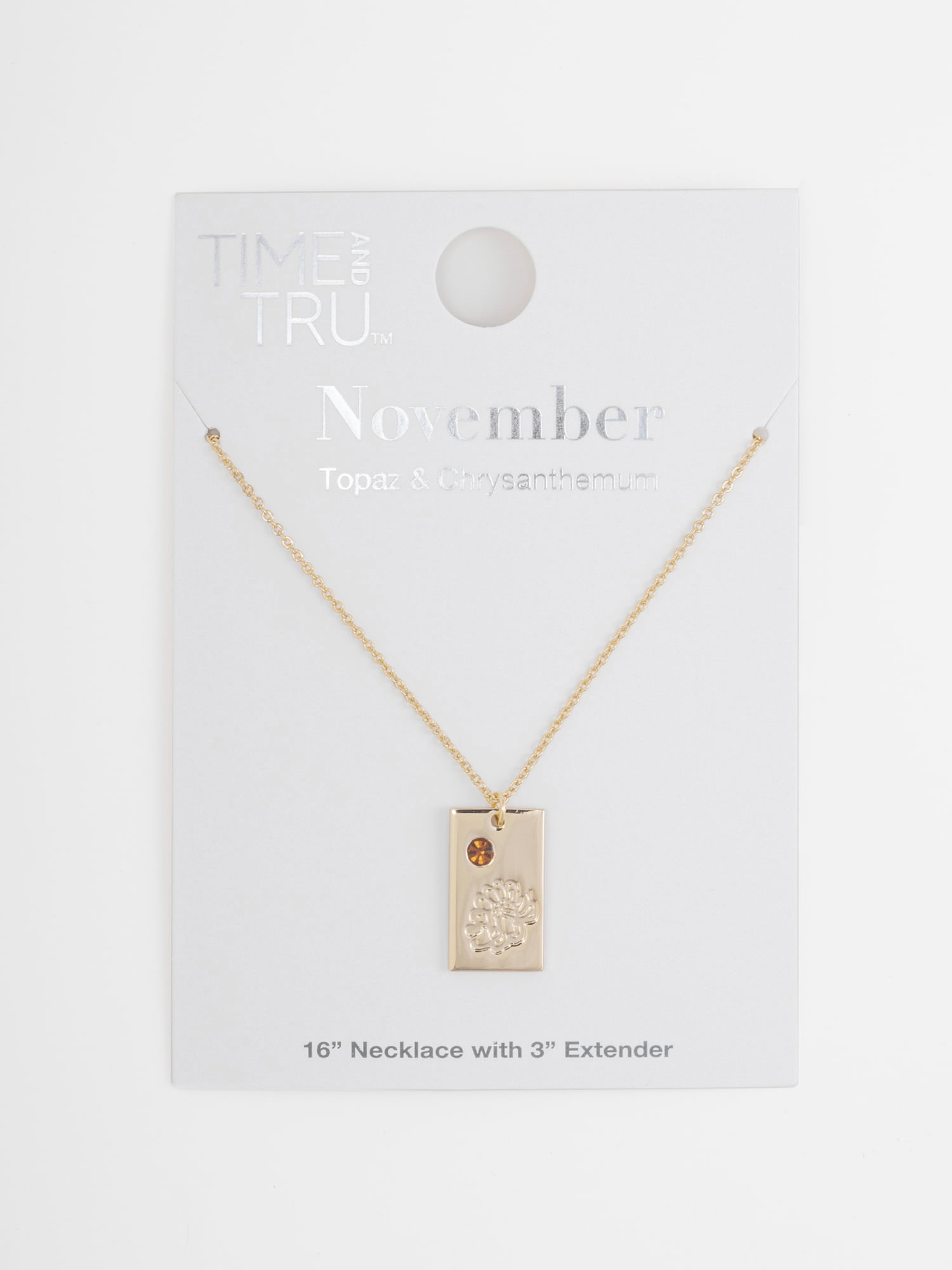 Time and Tru Women's Goldtone Necklace, November Birthstone