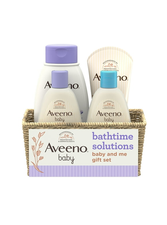 Aveeno Baby Daily Bathtime Solutions Baby & Me Gift Set, 4 items