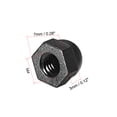 thumbnail image 2 of Tuercas de cabeza acorn de nylon negro M4 para tornillos y pernos, 10 piezas, 2 of 3