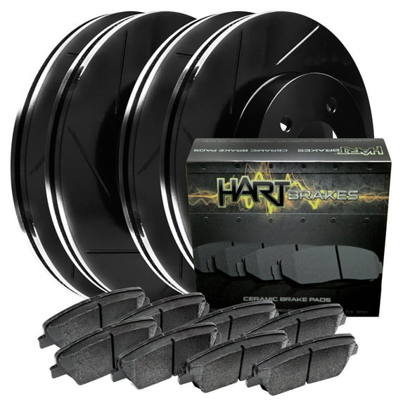 Hart Brakes Front Rear Brakes and Rotors Kit |Front Rear Brake Pads| Brake Rotors and Pads| Ceramic Brake Pads and Rotors - BHSC.66049.02