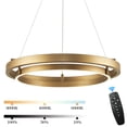 thumbnail image 4 of LED Ring Chandelier Brass Gold Chandelier Dimmable Round Foyer Chandeliers Light Modern Circular Chandeliers for Dining Room Entry Bedroom Office Living Room, 24in, 4 of 7