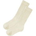 thumbnail image 2 of Fashion Crew Socks for Women Casual Scrunch Retro Crew Socks Solid Color Stacked Tube Socks 1-3 Pairs, 2 of 9