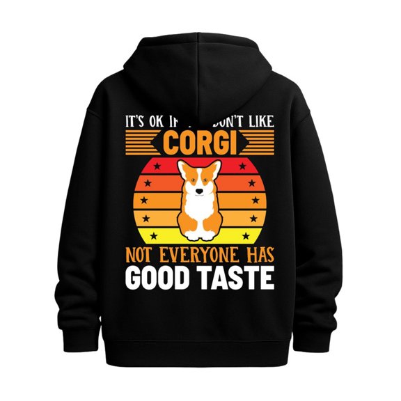 Corgi Lover Hoodie hoodies funny humor men's sweatshirts black Casual Outdoor Jogging & Fitness Training Pullover, Regular Fit, Hooded Design, Comfortable Pullover spring vintage