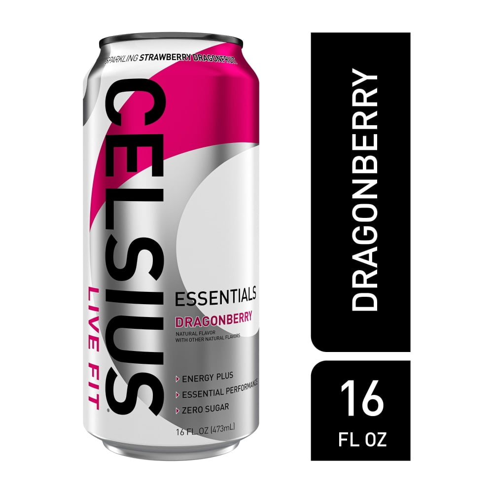CELSIUS ESSENTIALS Sparkling Dragonberry Energy Drink Can 16 fl oz - 3 count