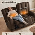 thumbnail image 6 of MCombo Power Recliner Loveseat Sofa with Adjustable Headrest, Heat and Vibration, 64.6" Fabric Electric Reclining Loveseat with USB Charge Ports for Living Room 6855, 6 of 10