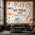 thumbnail image 6 of Do Yoga Stay Pawsitive Dogs in Yoga Poses, Playful Illustration Style for Dog Lovers, Dog Yoga Wall Art Birthday Gift, Tapestry Wall Hanging for Yoga Room and Dorm, 6 of 7