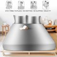 thumbnail image 5 of Full Size Fitted Sheet Set - Gray White Ombre 3 Piece Bedding Sets 16" Deep Pocket Fitted Sheet with 2 Pillowcases Abstract Art Modern Grey Gradient Brushed Microfiber Hotel Luxury Bed Sheets, 5 of 9