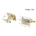 thumbnail image 3 of Men's Gold Stainless Steel Square Cuff Links Cufflinks Business Wedding Shirt, 3 of 5