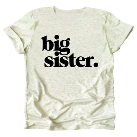 

Bold Big Sister Colorful Sibling Reveal Announcement T-Shirt for Baby and Toddler Youth Girls Sibling Outfits Natural Heather Shirt 18 Months