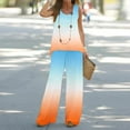 thumbnail image 2 of Mikilon Ensemble Élégant pour Femmes 2 Pcs Débardeur Imprimé Décontracté Ample Pantalon Long Sans Manches Col Rond Haut/chemise Ensemble Orange-B m, 2 of 6