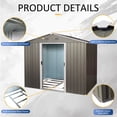 thumbnail image 4 of CarButler 8x6ft Metal Outdoor Storage Shed with Lockable Sliding Doors for Garden Backyard Patio Lawn Gray, 4 of 8