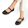 thumbnail image 4 of **Dream Pairs Women’s Rhinestone Ballet Flats – Slip-On Flats with Elastic Strap & Bow Detail**, 4 of 8