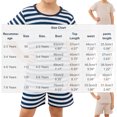 thumbnail image 3 of Ensemble T-Shirt et Short pour Garçons Filles, 2-8 Ans, Haut à Manches Courtes à Col Rond Rayé avec Poche et Short à Taille Élastique, 3 of 8