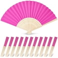 thumbnail image 1 of Ventiladores de mano plegables de papel JOHOUSE rosa oscuro (20 cm), 12 unidades, 1 of 6